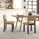 Set of 2 Wooden Dining Chair with Acacia Wood Frame Padded Seat and Back by LJGDeals