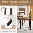 Set of 2 Wooden Dining Chair with Acacia Wood Frame Padded Seat and Back by LJGDeals
