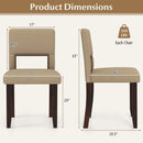 Set of 2 Wooden Dining Chair with Acacia Wood Frame Padded Seat and Back by LJGDeals