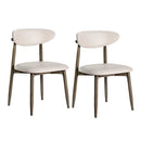 Upholstered Dining Chairs Set of 2 with Curved Backrest by LJGDeals