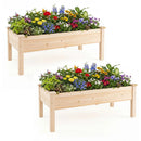 Set of 2 Wooden Raised Garden Bed with Legs Natural Fir Wood Elevated Planter Box by LJGDeals