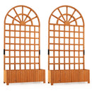 Set of 2 Wooden Raised Garden Bed with Trellis 71" Outdoor Planter Box Privacy Screen by LJGDeals