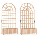 Set of 2 Wooden Raised Garden Bed with Trellis 71" Outdoor Planter Box Privacy Screen by LJGDeals