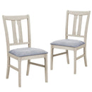 Set of 2 Wooden Upholstered Dining Chairs with High Curved Back by LJGDeals