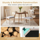 Set of 2 Wooden Upholstered Dining Chairs with High Curved Back by LJGDeals