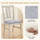 Set of 2 Wooden Upholstered Dining Chairs with High Curved Back by LJGDeals