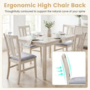Set of 2 Wooden Upholstered Dining Chairs with High Curved Back by LJGDeals