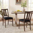 Set of 2 Wooden Upholstered Dining Chairs with High Curved Back by DirectDeals