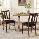 Set of 2 Wooden Upholstered Dining Chairs with High Curved Back by LJGDeals