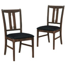 Set of 2 Wooden Upholstered Dining Chairs with High Curved Back by LJGDeals