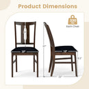 Set of 2 Wooden Upholstered Dining Chairs with High Curved Back by LJGDeals