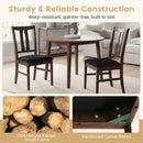 Set of 2 Wooden Upholstered Dining Chairs with High Curved Back by LJGDeals
