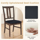 Set of 2 Wooden Upholstered Dining Chairs with High Curved Back by LJGDeals