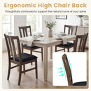 Set of 2 Wooden Upholstered Dining Chairs with High Curved Back by LJGDeals