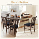 Set of 2 Wooden Upholstered Dining Chairs with High Curved Back by LJGDeals