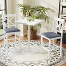 Set of 2 X-Back Bar Stools with Upholstered Cushioned Seats by DirectDeals