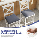 Set of 2 X-Back Bar Stools with Upholstered Cushioned Seats by DirectDeals