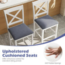 Set of 2 X-Back Bar Stools with Upholstered Cushioned Seats by LJGDeals