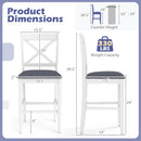 Set of 2 X-Back Bar Stools with Upholstered Cushioned Seats by DirectDeals