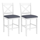 Set of 2 X-Back Bar Stools with Upholstered Cushioned Seats by DirectDeals
