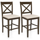Set of 2 X-Back Bar Stools with Upholstered Cushioned Seats by LJGDeals