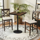 Set of 2 X-Back Bar Stools with Upholstered Cushioned Seats by DirectDeals