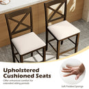 Set of 2 X-Back Bar Stools with Upholstered Cushioned Seats by DirectDeals