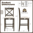 Set of 2 X-Back Bar Stools with Upholstered Cushioned Seats by DirectDeals