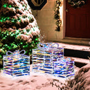 Set of 3 Christmas Lighted Gift Boxes with Bows and Plug