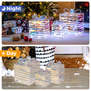 Set of 3 Christmas Lighted Gift Boxes with Bows and Plug