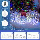 Set of 3 Christmas Lighted Gift Boxes with Bows and Plug