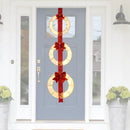 Set of 3 Christmas Lighted Wreaths with Warm White LED Lights and Bows by LJGDeals