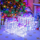 Set of 3 Iridescent Christmas Gift Box with Iridescent Bows by DirectDeals