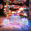 Set of 3 Iridescent Christmas Gift Box with Iridescent Bows by DirectDeals