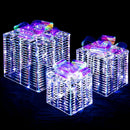 Set of 3 Iridescent Christmas Gift Box with Iridescent Bows by LJGDeals