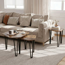 Nesting Coffee Tables Set of 3 with Metal Frame - Rustic Brown by LJGDeals