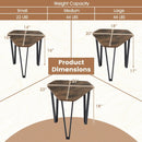Nesting Coffee Tables Set of 3 with Metal Frame - Rustic Brown by LJGDeals