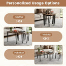 Nesting Coffee Tables Set of 3 with Metal Frame - Rustic Brown by LJGDeals
