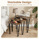 Nesting Coffee Tables Set of 3 with Metal Frame - Rustic Brown by LJGDeals