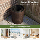 Plastic Rattan Planters Set of 3 with Drainage and Saucers by LJGDeals