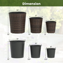 Plastic Rattan Planters Set of 3 with Drainage and Saucers by LJGDeals