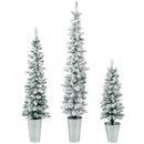 Set of 3 Potted Artificial Christmas Tree Snow-Flocked by DirectDeals