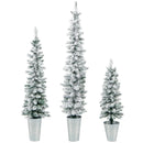 Set of 3 Potted Artificial Christmas Tree Snow-Flocked by LJGDeals
