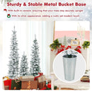 Set of 3 Potted Artificial Christmas Tree Snow-Flocked by LJGDeals