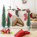 Set of 3 Potted Artificial Christmas Tree with Silver Metal Buckets by LJGDeals