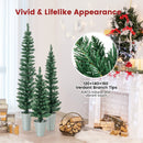 Set of 3 Potted Artificial Christmas Tree with Silver Metal Buckets by LJGDeals