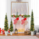 Set of 3 Pre-Lit Artificial Christmas Trees with 230 Warm White LED Lights by LJGDeals