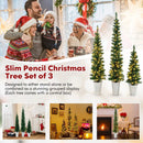 Set of 3 Pre-Lit Artificial Christmas Trees with 230 Warm White LED Lights by LJGDeals