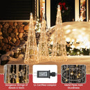 Set of 3 Pre-lit Christmas Cone Trees with Star Strings by DirectDeals