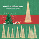 Set of 3 Pre-lit Christmas Cone Trees with Star Strings by DirectDeals